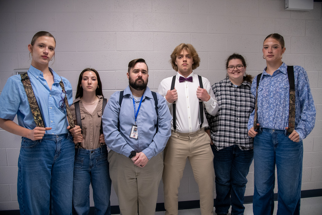Students with Mr. Buckley for dress like your homeroom teacher day