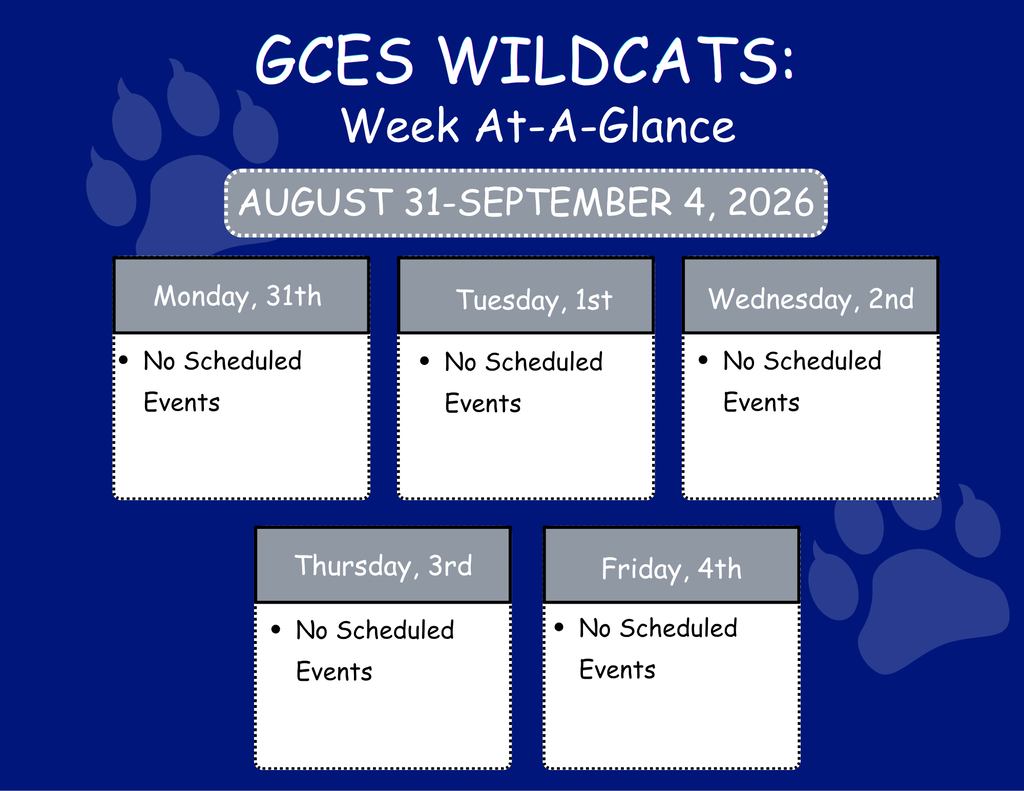 Week At a Glance Aug 31-Sept 4
