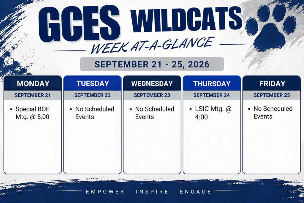 Week At a Glance Sept 21-25