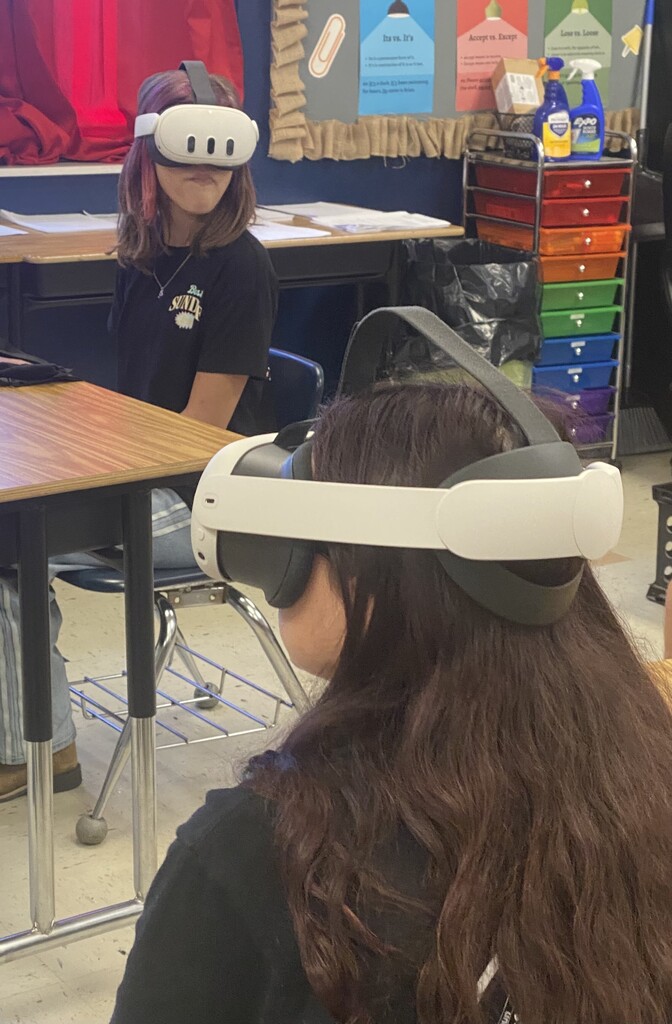 students with vr headsets 