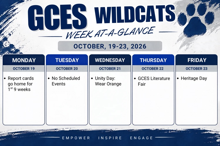 week at a glance oct 19-23