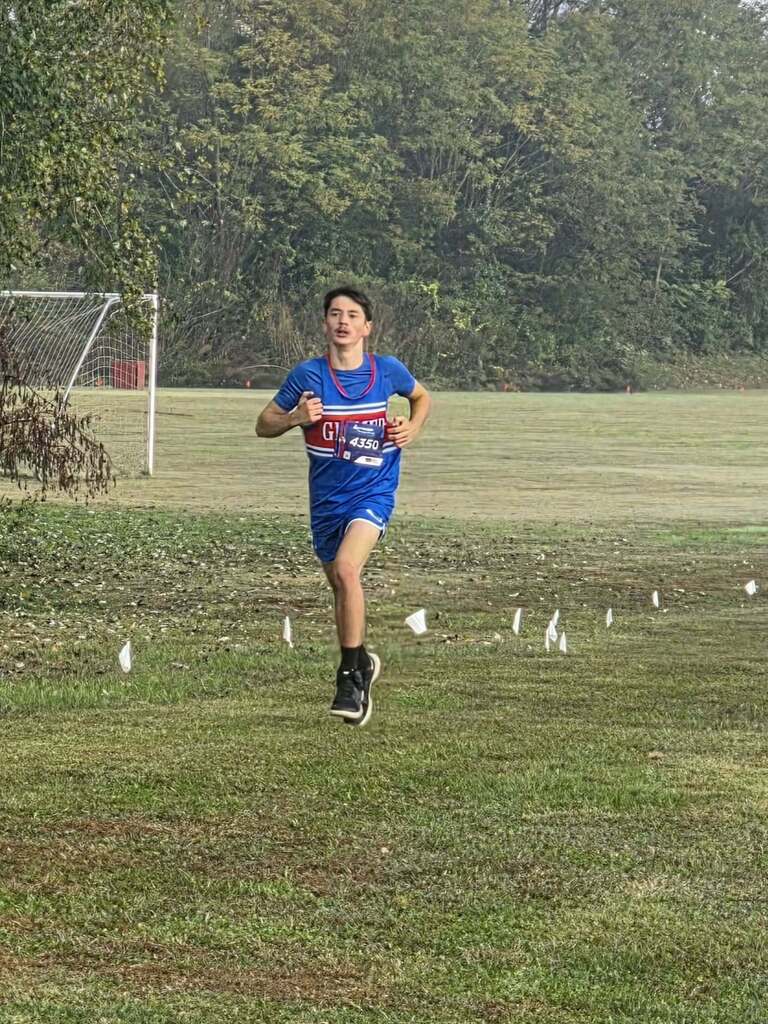 photo of student running