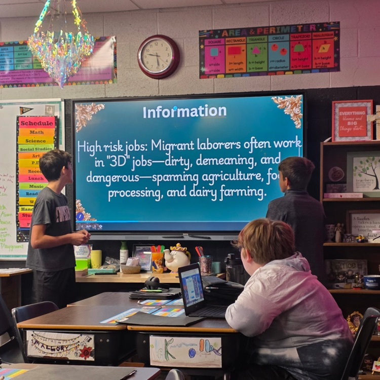 6th graders presenting