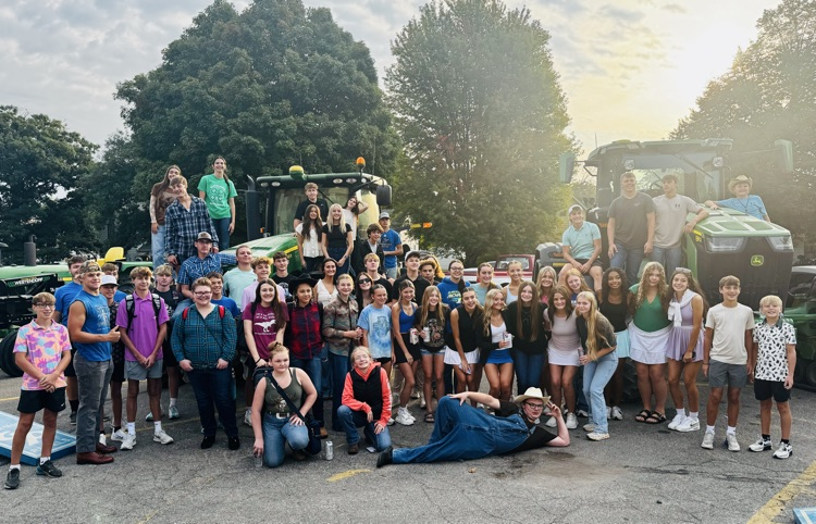 Junior High & High School students dressed up for country vs country club    