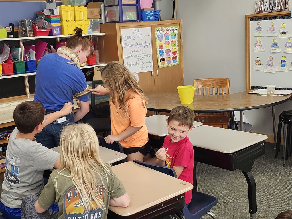 We got a chance to feel the snake's skin.