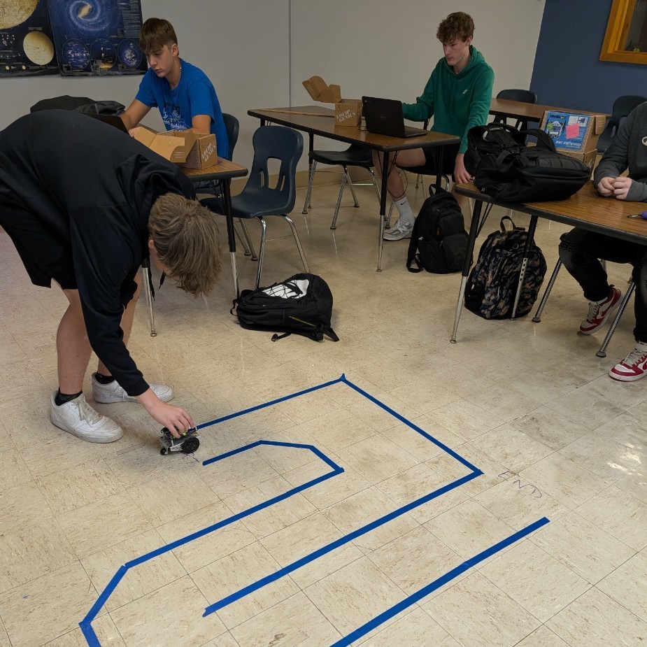 Tavin and Devin's robot being put to the test.