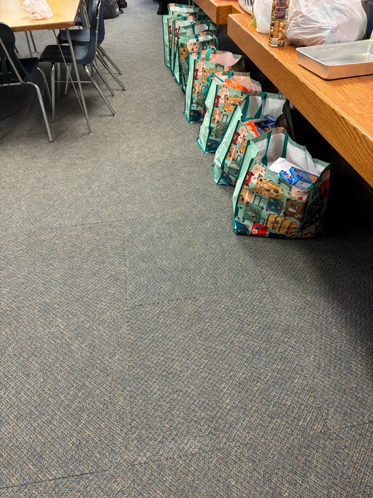 Bags filled for families