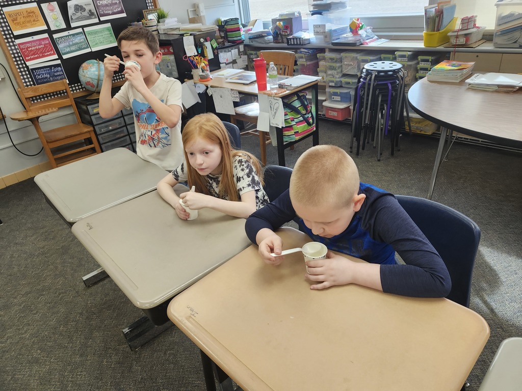 Enjoying our ice cream!