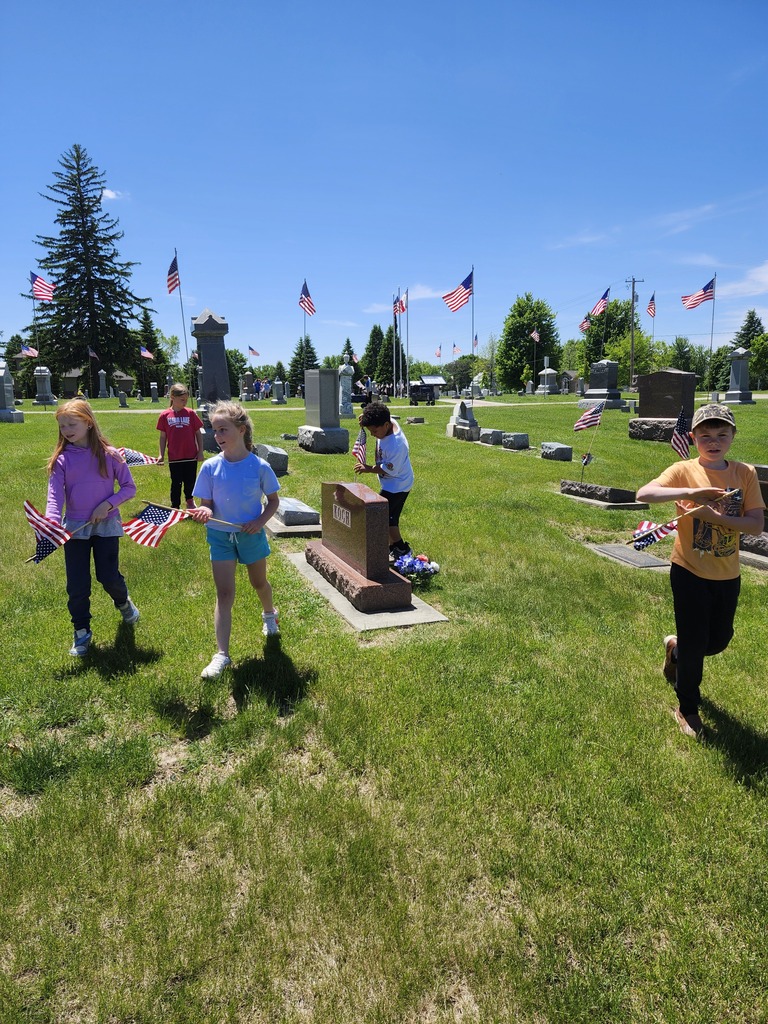 Working together to get the flags placed.