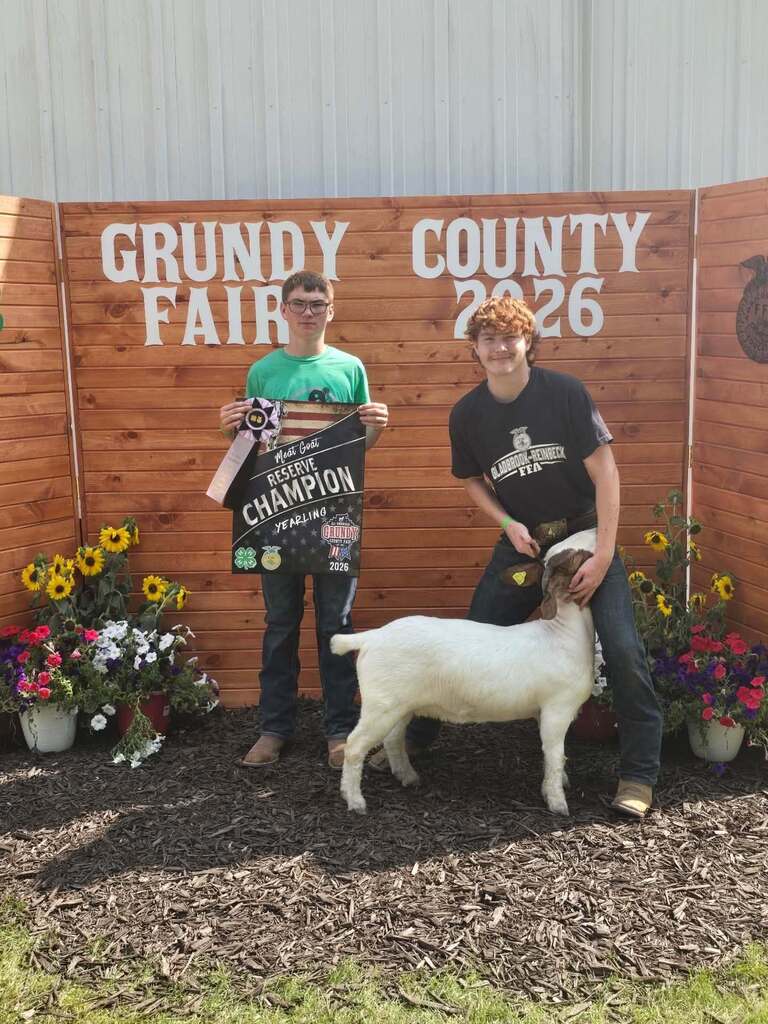 Lane and his reserve champion yearling doe