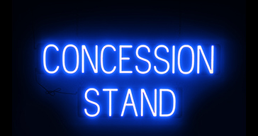 Blue Neon Concession Stand Sign