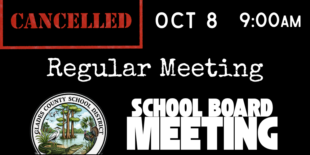 Oct 8 Board Meeting Cancelled