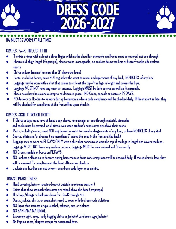 Dress code 26-27