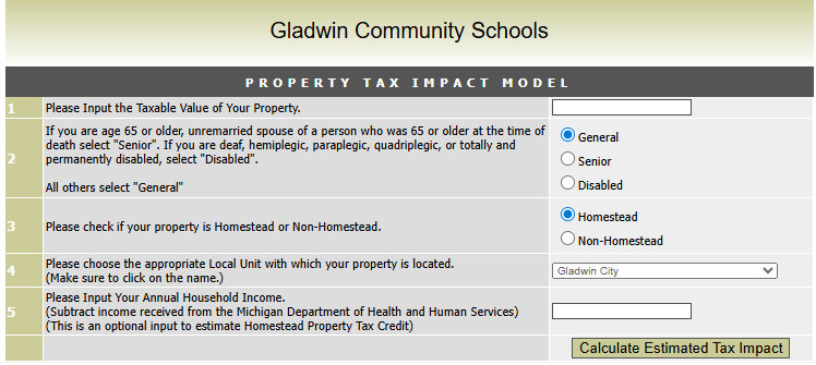 PROPERTY TAX IMPACT CALCULATOR