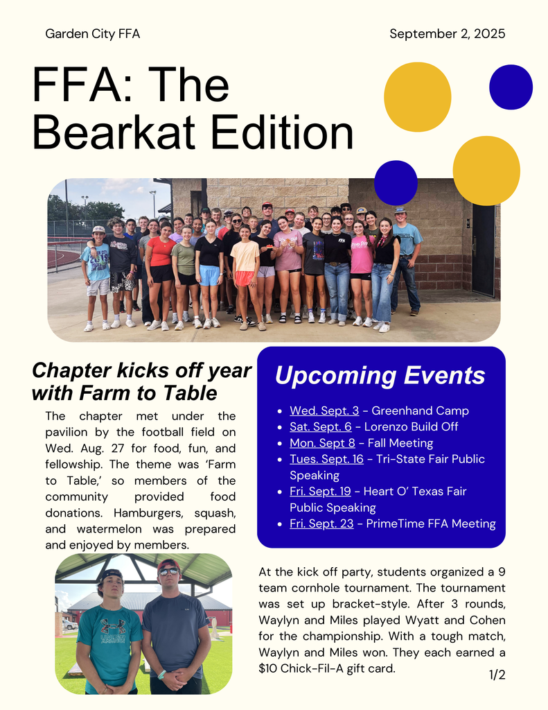 FFA Newsletter 1 of 2 Sept