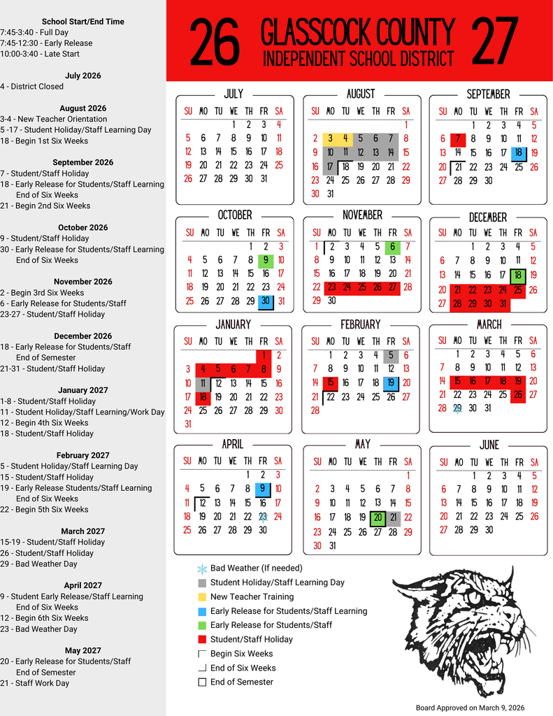 26-27 School Calendar