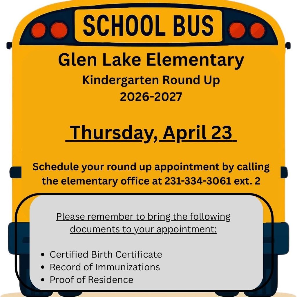 Kindergarten Round Up graphic and information