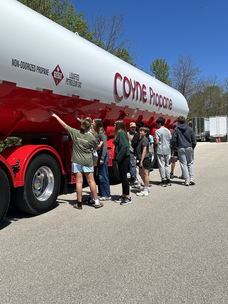 Students checking out the Coyne Propane truck