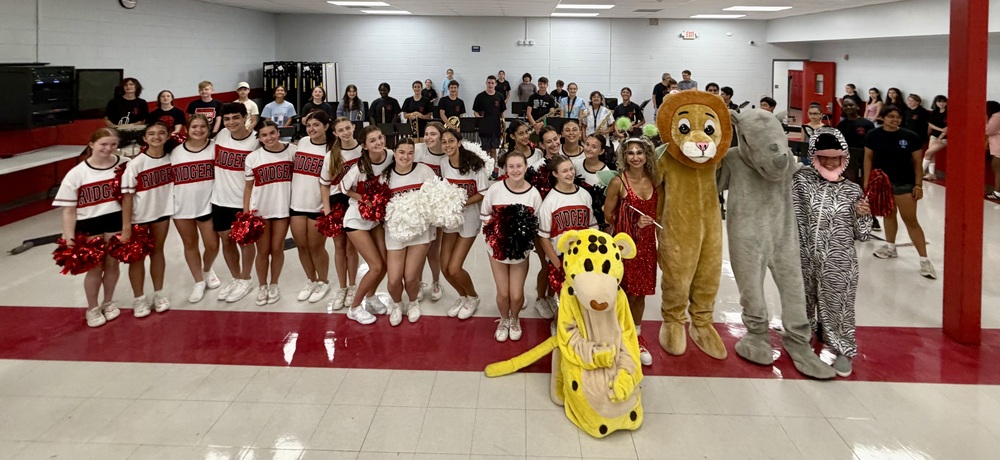 band cheer mascots