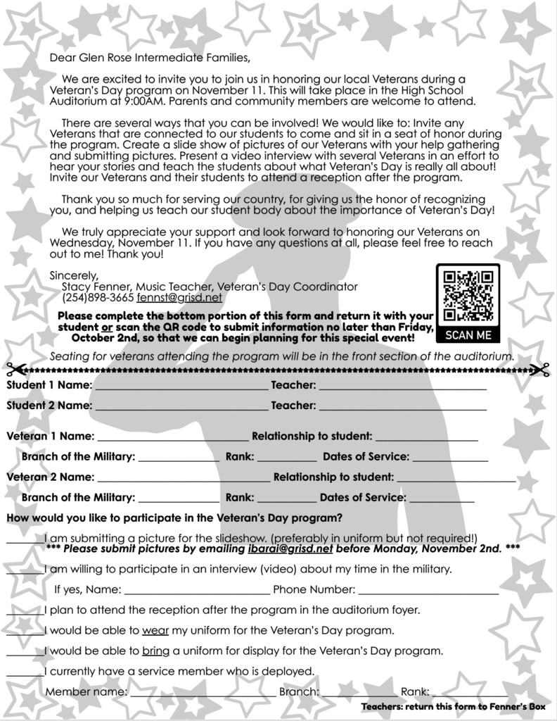 Veterans Day Form