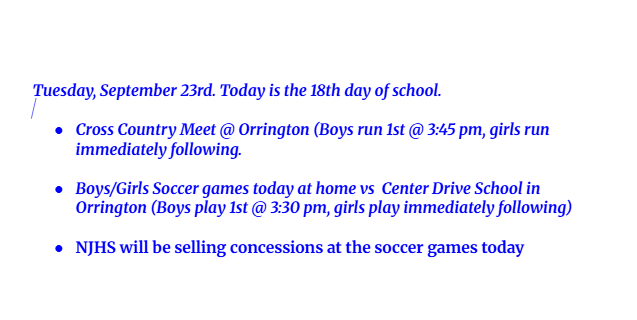 Announcements: September 23, 2025