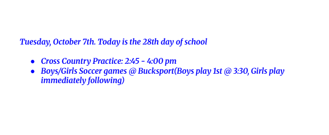 Announcements: October 7, 2025