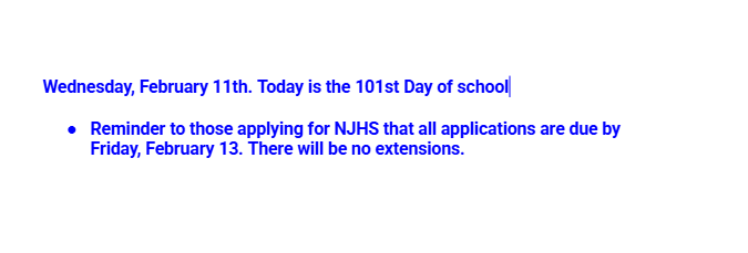 Announcements: February 11, 2026