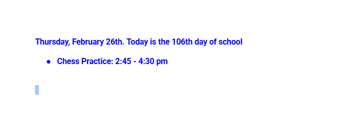 Announcements: February 26, 2026