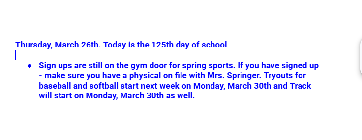 Announcements: March 26, 2026 