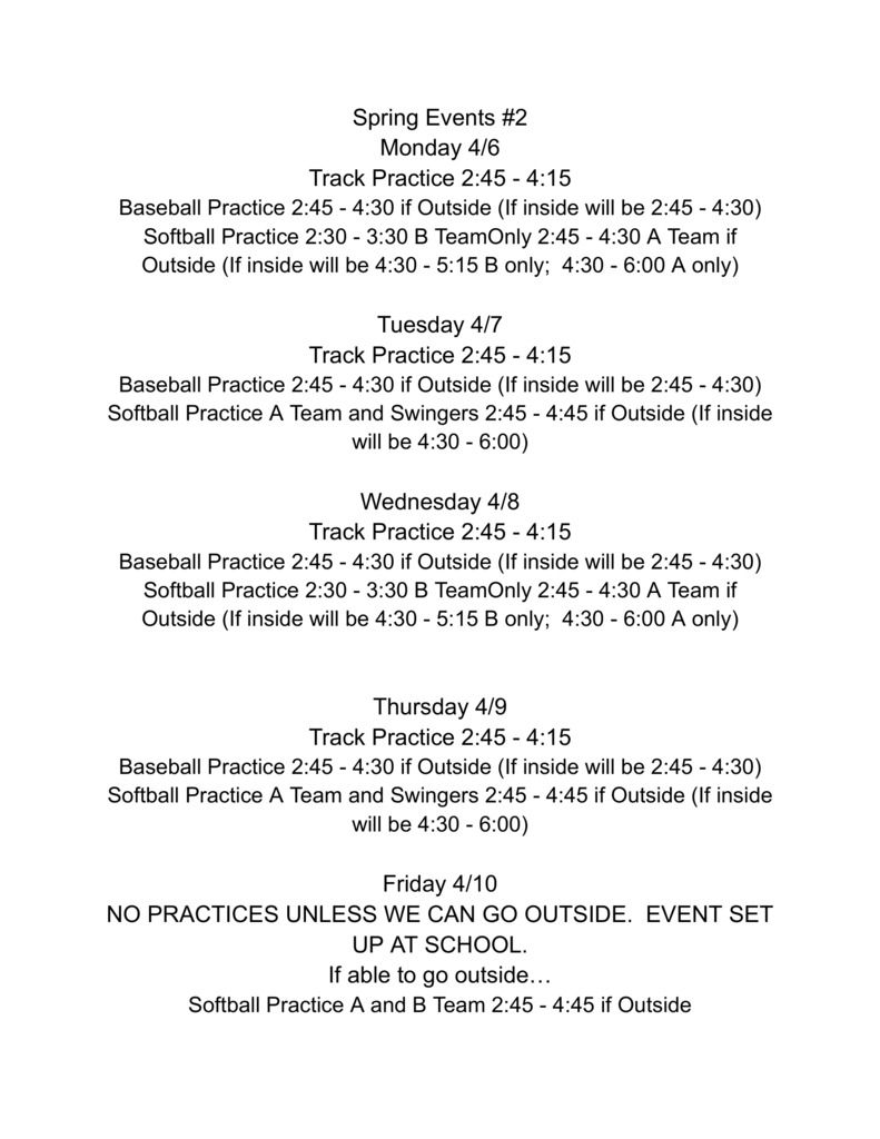 Spring Sports Week 2