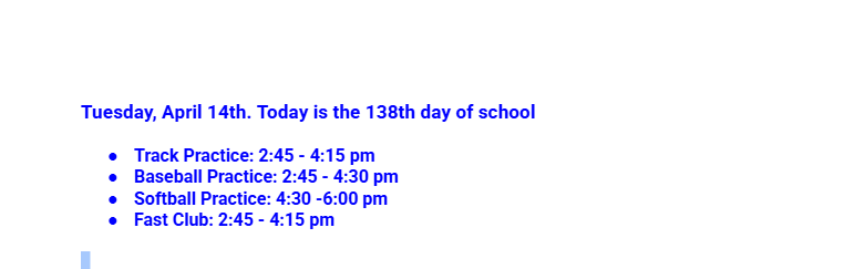 Announcements: April 14, 2026