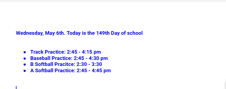 Announcements: May 6, 2026