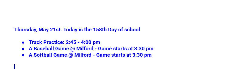 Announcements: May 21, 2026