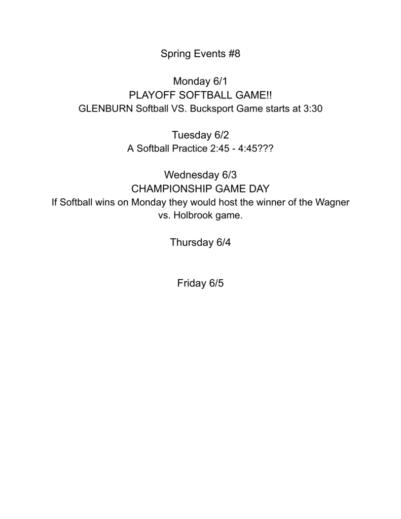 Spring Sports Week #9