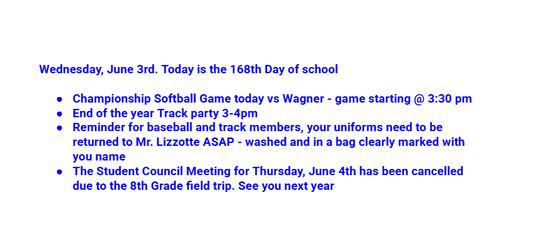 Announcements: June 3, 2026