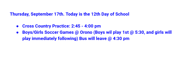 Announcments: 9-17-26