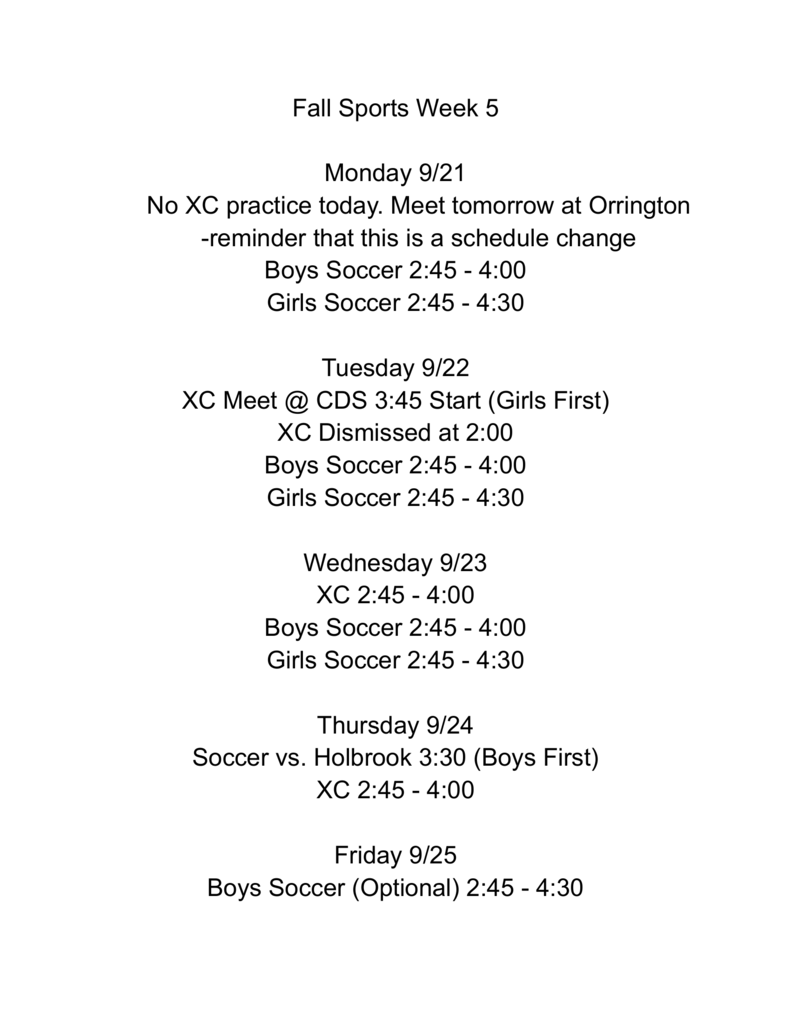 Fall Sports
