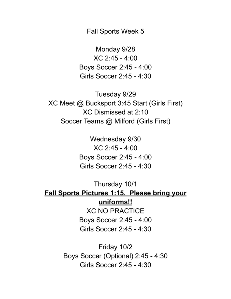 Fall Sports