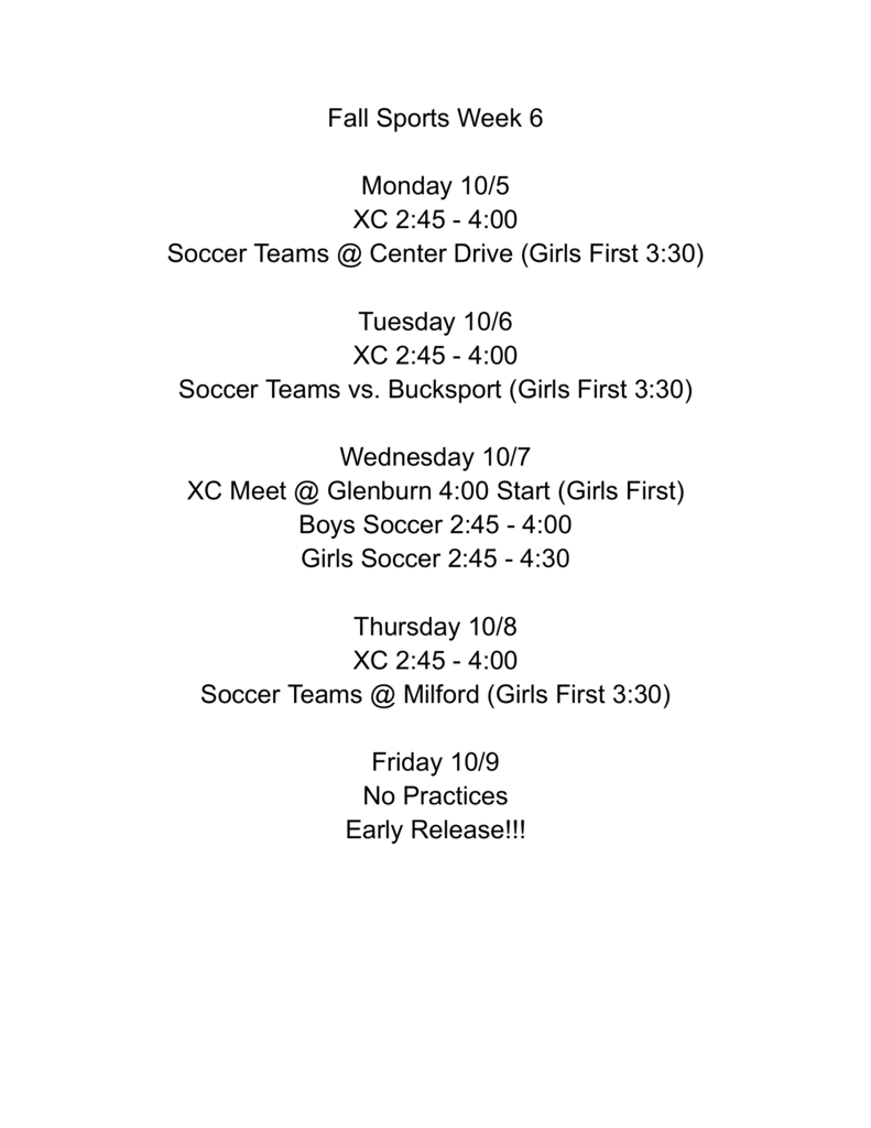 Fall Sports
