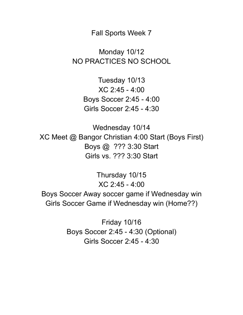 Fall Sports
