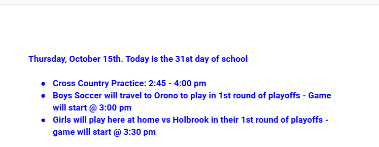 Announcements: 10-15-26