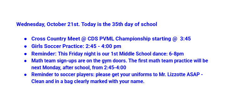 Announcements: 10-21-26