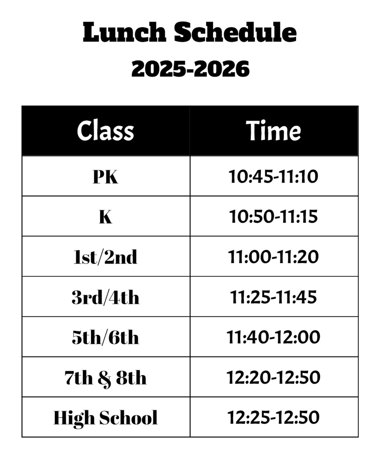 updated schedule
