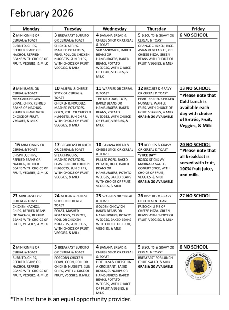 February Menu
