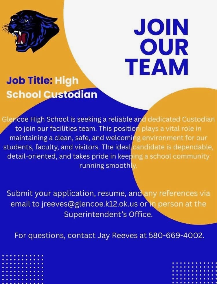 Glencoe High School Custodian Position Open