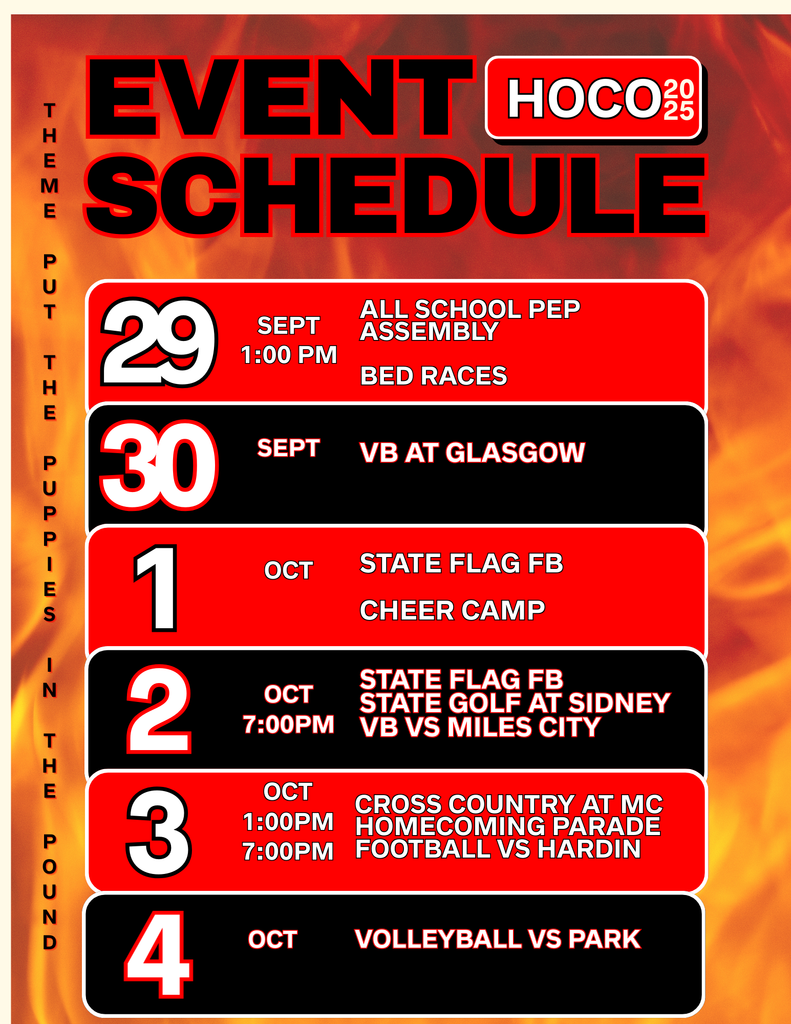 Homecoming Week Schedule 2025