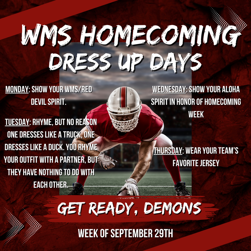 25-26 Homecoming Dress Up Days