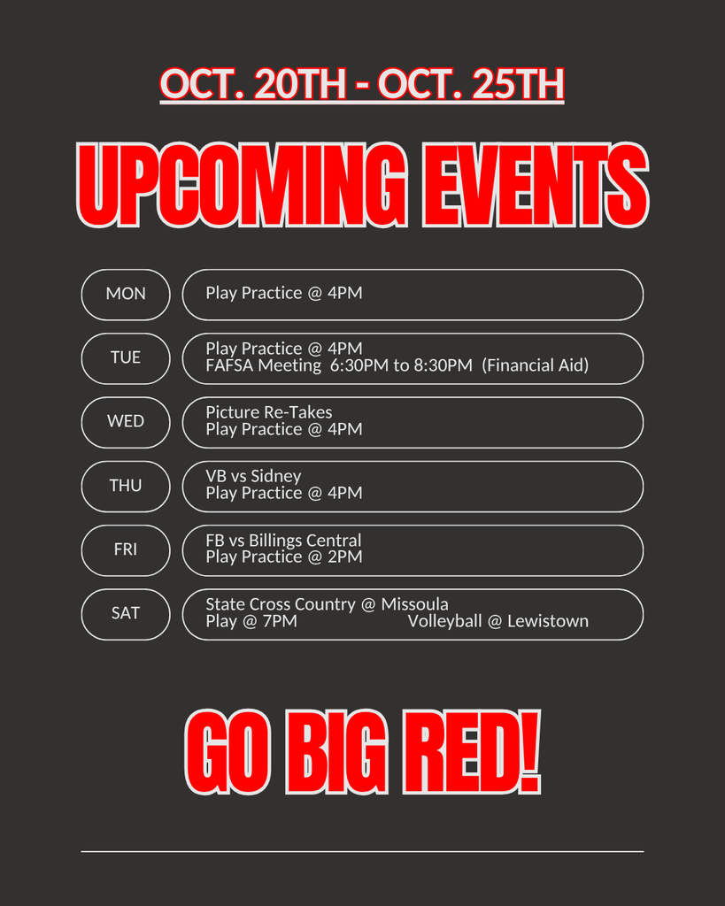 10/20-10/25 Activities