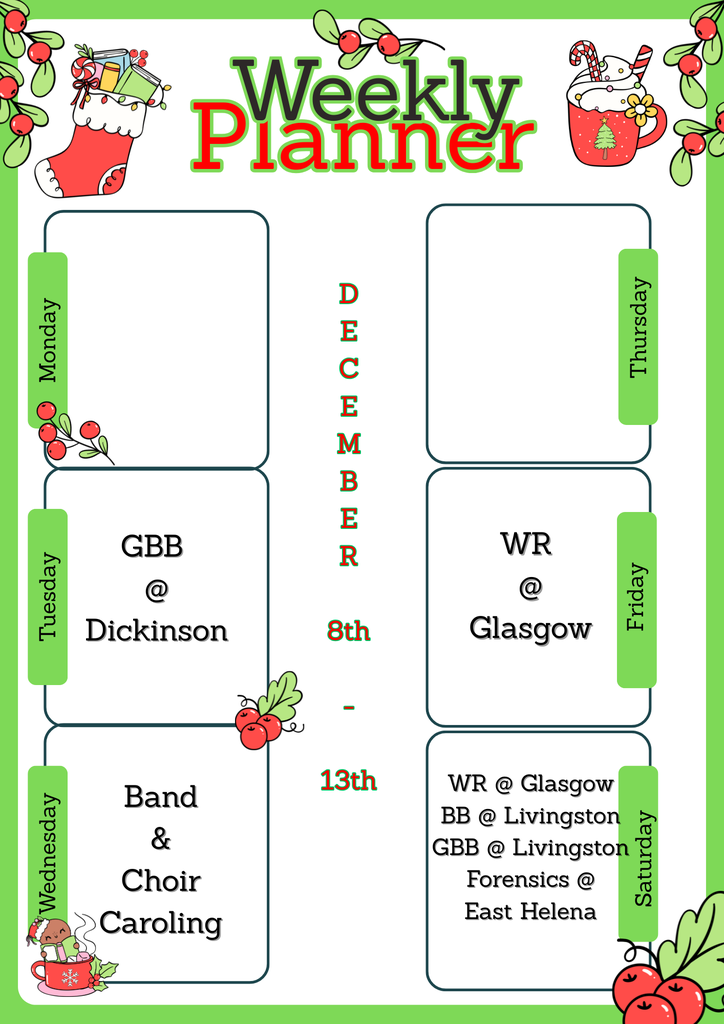 DCHS Activites 12/8-12/13