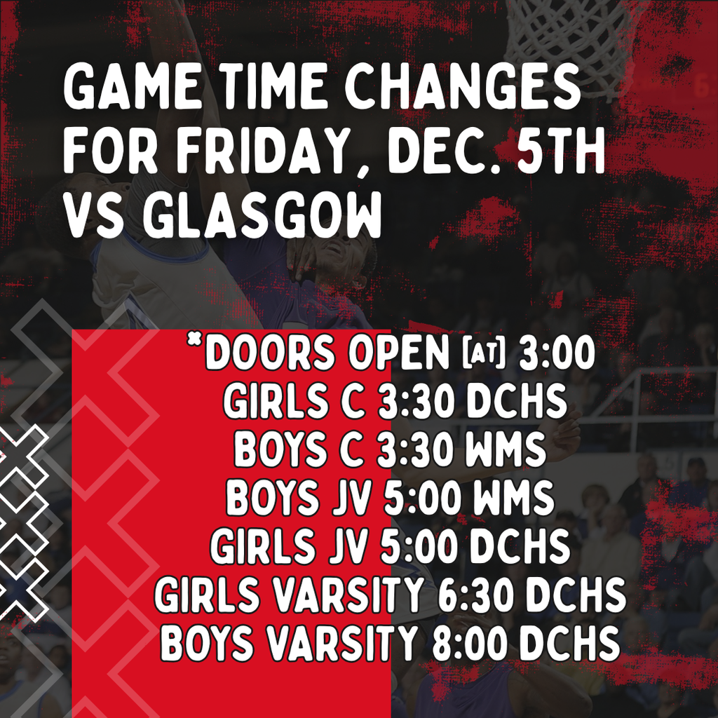 12/5 Game Time Changes